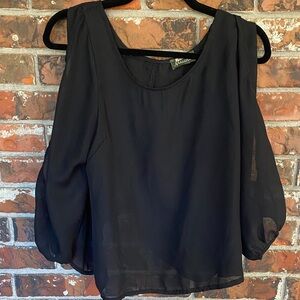 Maude black sheer top